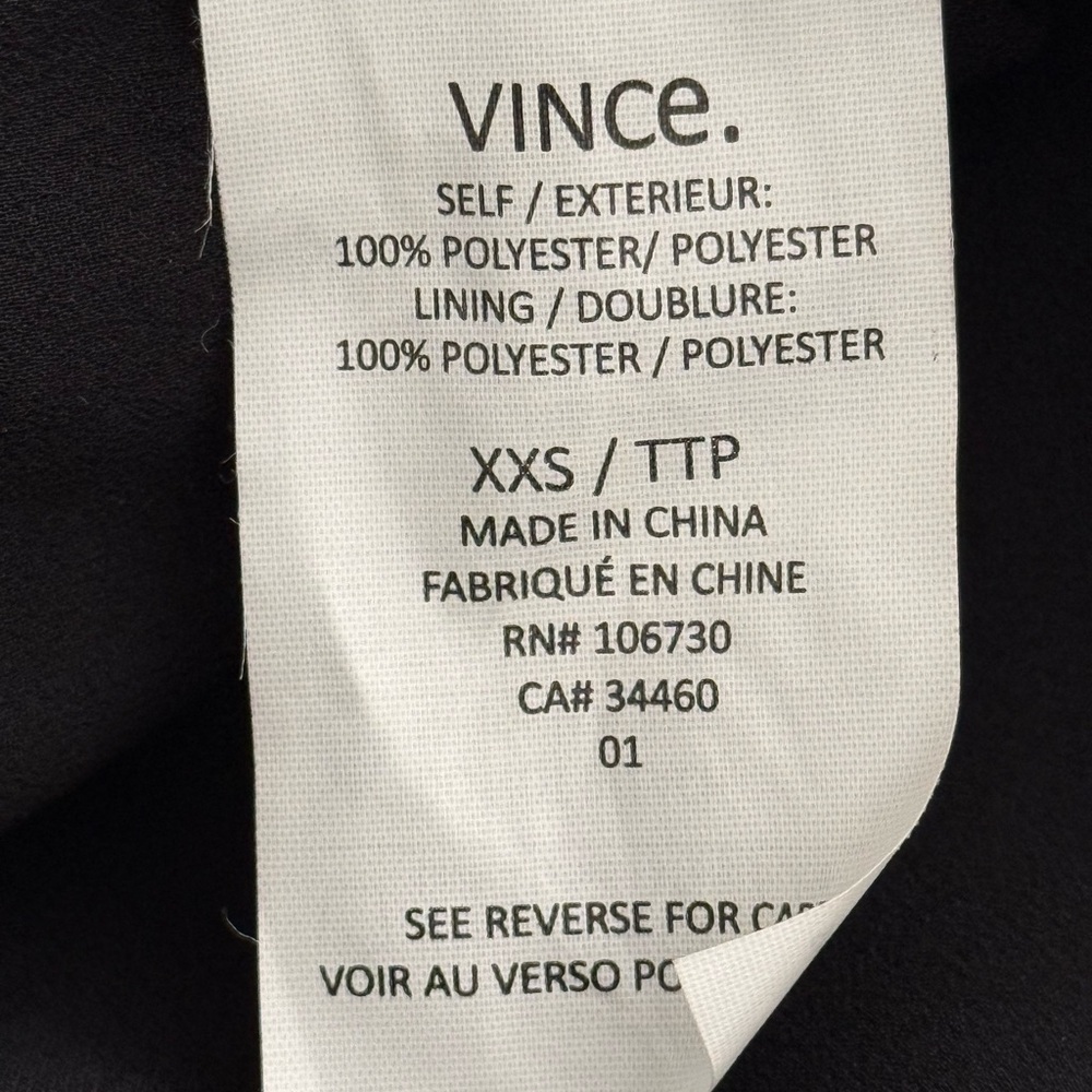 Vince Black Midi Tiered Pleated Sleeveless Tent Dress Size XXS / 00 - Picture 8 of 9